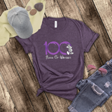 Disney 100 Anniversary Shirts/ Mickey Mouse 100 Metallic Purple And Platinum Silver Years Of Wonder Vacation T-Shirts