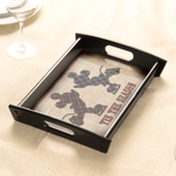 Disney Christmas Serving Tray Gift/ Plaid Ice Skating Mickey And Minnie Mouse Burlap Holiday Coffee Table/ Cookie Tray