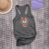 Disney Easter Minnie Mouse Tanks/ Glitter Minnie Bunny Ears And Bow Spring Vacation Tank Top