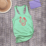 Disney Easter Minnie Mouse Tanks/ Glitter Minnie Bunny Ears And Bow Spring Vacation Tank Top