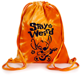 Disney Stitch Tie Dye Backpack/ Stay Weird Funny Ohana Stitch Playing Guitar Tie Dye Cinch Sack Bag