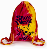 Disney Stitch Tie Dye Backpack/ Stay Weird Funny Ohana Stitch Playing Guitar Tie Dye Cinch Sack Bag