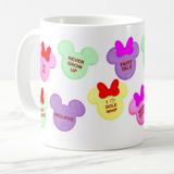 Disney Valentine Mug/ Mickey And Minnie Candy Conversation Hearts Cup/ Disney Quotes Coffee Lover Mug Gift