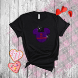 Disney Villain Valentine Shirts/ Conversation Heart Candy Glitter Purple Be My Villaintine Minnie Mouse T-Shirts