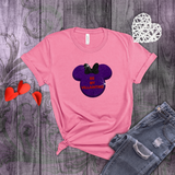Disney Villain Valentine Shirts/ Conversation Heart Candy Glitter Purple Be My Villaintine Minnie Mouse T-Shirts