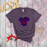 Disney Villain Valentine Shirts/ Conversation Heart Candy Glitter Purple Be My Villaintine Minnie Mouse T-Shirts