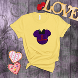 Disney Villain Valentine Shirts/ Conversation Heart Candy Glitter Purple Be My Villaintine Minnie Mouse T-Shirts