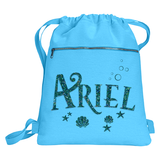 Disney Little Mermaid Backpack/ Glitter Mermaid Blue Ariel Seashells Vacation Travel Park Bag Gift