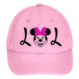 Disney Minnie Mouse Hat/ LOL Minnie Baseball Hat/ Disney Minnie Pink Glitter Bow Laughing Out Loud Vacation Adjustable Cap