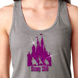 Haunted Mansion Hitchhiking Ghosts Glitter Tank Top/ Disney Cinderella’s Castle Purple Glitter Tank/ Hitchhiking Ghosts Women’s Tank