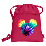 Disney Tie Dye Mickey Mouse Backpack/ Red, Green, Blue Tie Dye Mickey Disney Vacation Travel Park Bag
