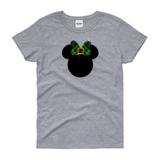Disney St. Patrick’s Day Glitter Shirt/ Glitter Green Irish Plaid Minnie Women’s Shirt/ Disney Minnie Plaid Bow St. Patrick’s Day T-shirt