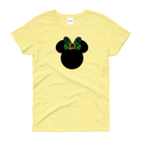 Disney St. Patrick’s Day Glitter Shirt/ Glitter Green Irish Plaid Minnie Women’s Shirt/ Disney Minnie Plaid Bow St. Patrick’s Day T-shirt