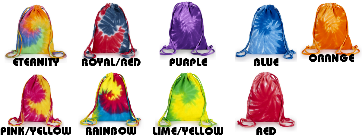 Tie dye top drawstring backpack