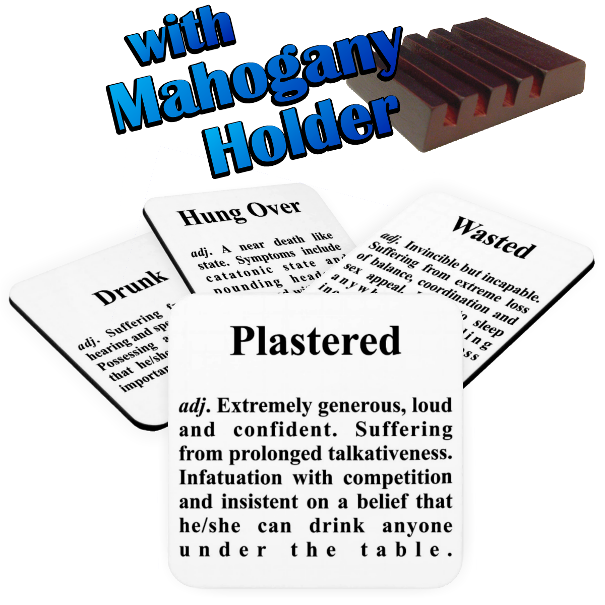 Funny Definitions Of Drunk Coaster Set Gift Bar Coasters Drink Coasters Plastered Hungover Wasted Drunk Definitions Man Cave Gift