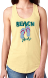 Beach Flip Flop Glitter Tank Top/ Beach Please Tropical Tank/ Glitter Aqua Blue Flip Flop Women’s Summer Vacation Beach Tank Top