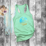 Tropical Florida Tanks/ Florida Vibes Aqua Blue Sunset Palm Trees Hibiscus Summer Beach Vacation Tank Top