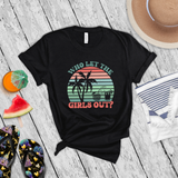 Girls Weekend Trip Shirts/ Retro Sunset Beach Palms And Cocktails Girls Night Out T Shirts