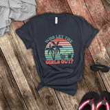 Girls Weekend Trip Shirts/ Retro Sunset Beach Palms And Cocktails Girls Night Out T Shirts