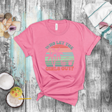 Girls Weekend Trip Shirts/ Retro Sunset Beach Palms And Cocktails Girls Night Out T Shirts