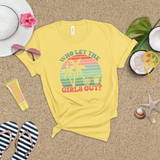 Girls Weekend Trip Shirts/ Retro Sunset Beach Palms And Cocktails Girls Night Out T Shirts