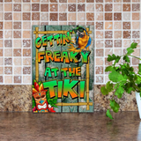 Tiki Bar Glass Cutting Board/ Tropical Parrot Tiki God Beach Wood Gettin’ Freaky At The Tiki Kitchen Décor Gift