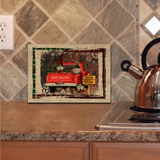 Christmas Gnome Cutting Board/ Red Truck Christmas Plaid Rustic Country Holiday Farmhouse Kitchen Décor Gift