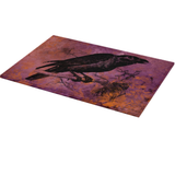 Halloween Raven Glass Cutting Board/ Gothic Raven Distressed Grunge Purple And Orange Kitchen Décor Gift