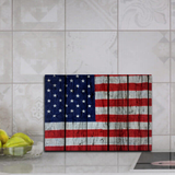 Flag Stars And Stripes Glass Cutting Board/ Patriotic 4th Of July Independence Day Kitchen Décor Gift
