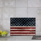 Distressed American Flag Glass Cutting Board/ Patriotic 4th Of July Independence Day Kitchen Décor Gift