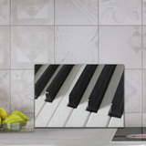 Piano Keys Glass Cutting Board/ Piano Music Lover Kitchen Décor Gift