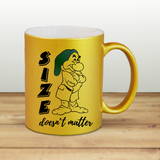 Disney Grumpy Coffee Mug / Funny Disney Grumpy Quote Pearl Metallic Coffee Lover Mug / Grumpy Size Doesn’t Matter Disney Gift Mug