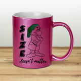Disney Grumpy Coffee Mug / Funny Disney Grumpy Quote Pearl Metallic Coffee Lover Mug / Grumpy Size Doesn’t Matter Disney Gift Mug
