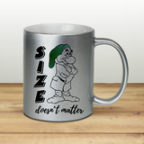 Disney Grumpy Coffee Mug / Funny Disney Grumpy Quote Pearl Metallic Coffee Lover Mug / Grumpy Size Doesn’t Matter Disney Gift Mug