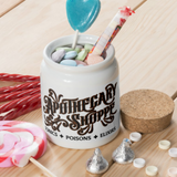 Halloween Décor Ceramic Jar/ Apothecary Shoppe Creamer/ Sugar/ Spice Jar With Cork Lid Kitchen Gift