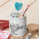 Halloween Décor Ceramic Jar/ Funny Boo Ghost Creamer/ Sugar/ Spice/ Apothecary Jar With Cork Lid Kitchen Gift