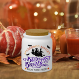 Halloween Candy Ceramic Jar/ Hocus Pocus Sanderson Sisters Bed And Breakfast Coffee Sugar/ Tiered Tray Décor With Cork Lid Kitchen Gift
