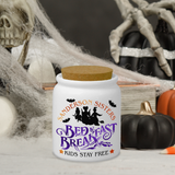 Halloween Candy Ceramic Jar/ Hocus Pocus Sanderson Sisters Bed And Breakfast Coffee Sugar/ Tiered Tray Décor With Cork Lid Kitchen Gift
