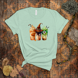 Halloween Coffee Shirts/ Coffee Lover Monster Witch Specialty Drinks T Shirts