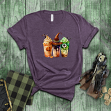 Halloween Coffee Shirts/ Coffee Lover Monster Witch Specialty Drinks T Shirts
