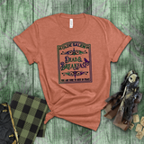 Halloween Sign Shirts/ Purple Grunge Gothic Dead And Breakfast Sign T-Shirts