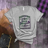 Halloween Sign Shirts/ Purple Grunge Gothic Dead And Breakfast Sign T-Shirts