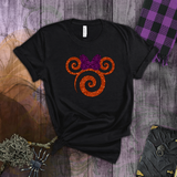 Disney Minnie Halloween Shirts/ Orange Purple Glitter Minnie Mouse Fall T Shirts