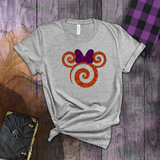 Disney Minnie Halloween Shirts/ Orange Purple Glitter Minnie Mouse Fall T Shirts