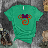 Disney Minnie Halloween Shirts/ Orange Purple Glitter Minnie Mouse Fall T Shirts