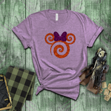 Disney Minnie Halloween Shirts/ Orange Purple Glitter Minnie Mouse Fall T Shirts