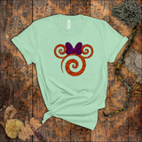 Disney Minnie Halloween Shirts/ Orange Purple Glitter Minnie Mouse Fall T Shirts