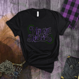 Halloween Shirts/ Purple And Green Old Salem Magic Shoppe Sign T Shirts