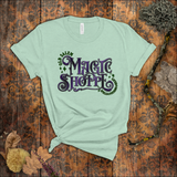 Halloween Shirts/ Purple And Green Old Salem Magic Shoppe Sign T Shirts