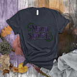 Halloween Shirts/ Purple And Green Old Salem Magic Shoppe Sign T Shirts